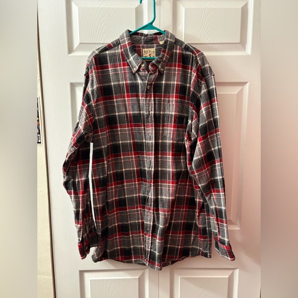 Red Head Brand Co. red and Black Casual Button Down flannel Shirt